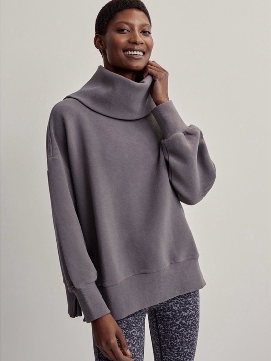 Varley Tops - Varley Milton Sweat ottoman fabric VAR01116 size small charcoal grey
